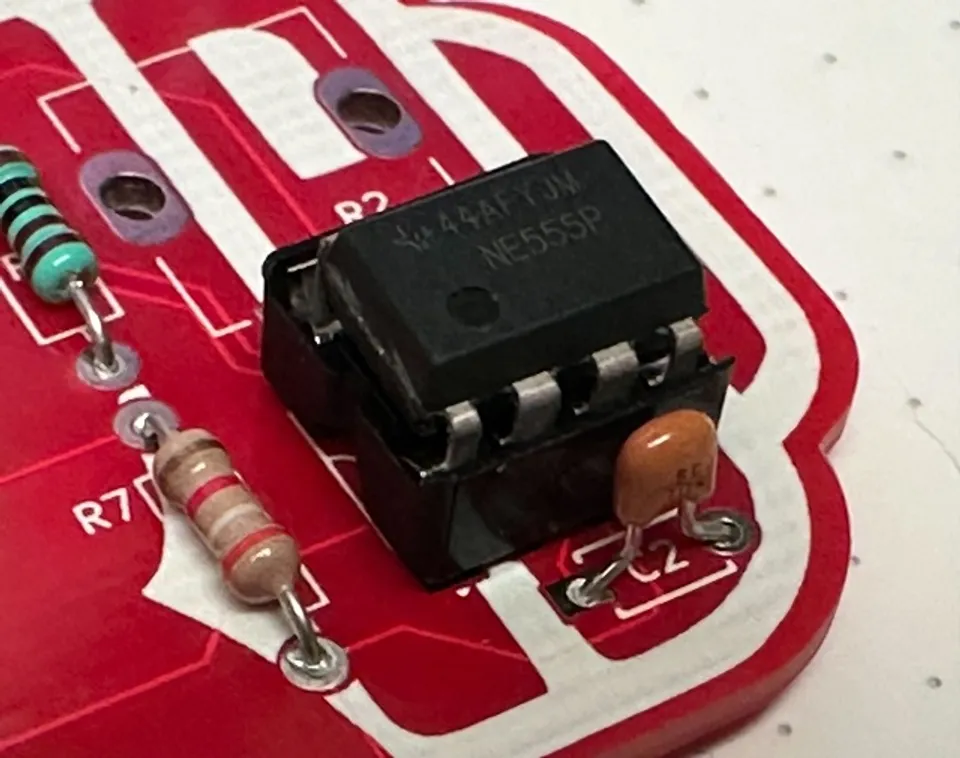 Nærbilde av 555-krets